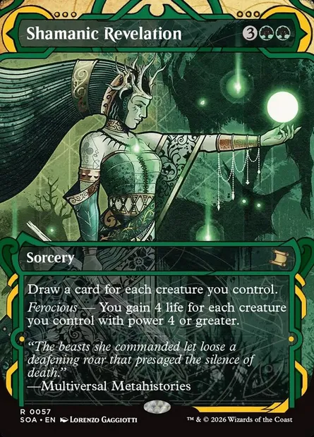 Shamanic Revelation, Magic card SOA 57 — Secrets of Strixhaven Mystical Archive set