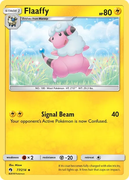 Flaaffy, Pokémon card LOT 77 — Lost Thunder set