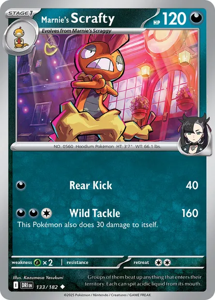 Marnie's Scrafty, Pokémon card DRI 133 — Destined Rivals set