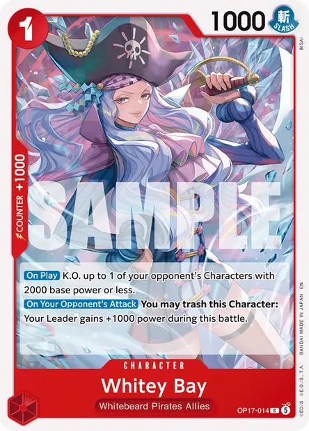 Whitey Bay, One Piece card OP17-014 — THE WORLD’S STRONGEST WARRIORS set