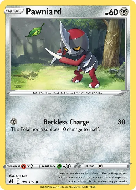 Pawniard, Pokémon card CRZ 091 — Crown Zenith set