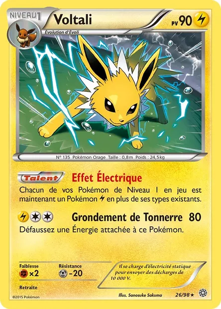 Voltali, carte Pokémon AOR 26 — extension Origines Antiques