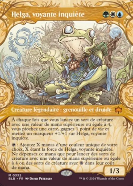 Helga, voyante inquiète, carte Magic BLB 332 — extension Bloomburrow