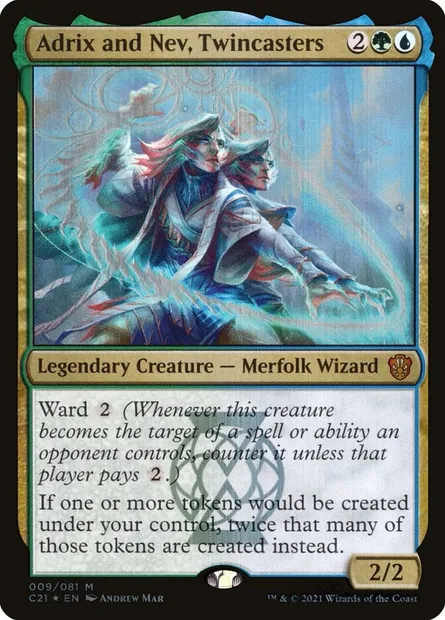 Adrix and Nev, Twincasters, Magic card C21 9 — Commander 2021 set