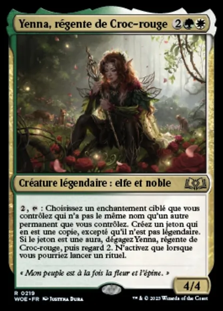 Yenna, régente de Croc-rouge, carte Magic WOE 219 — extension Wilds of Eldraine
