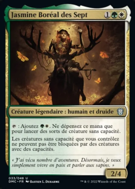 Jasmine Boréal des Sept, carte Magic DMC 33 — extension Dominaria United Commander