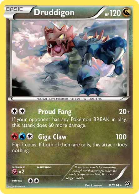 Druddigon, Pokémon card STS 83 — Steam Siege set
