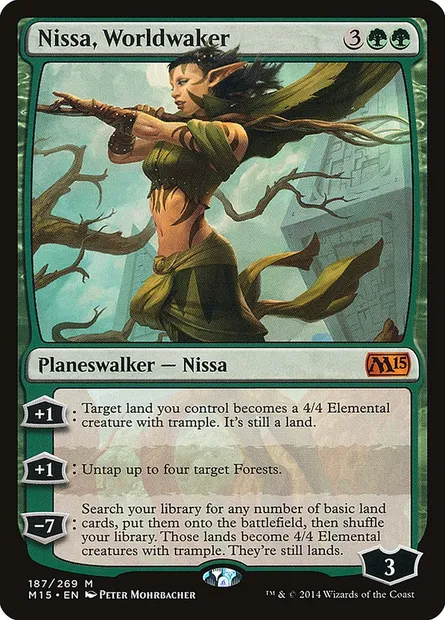 Nissa, Worldwaker, Magic card M15 187 — Magic 2015 set