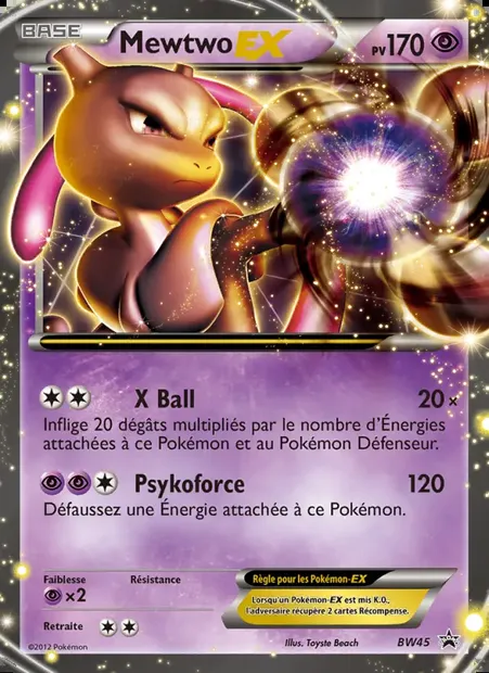 Mewtwo ex, carte Pokémon BW 45 — extension Promo BW