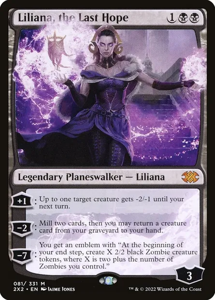 Liliana, the Last Hope, Magic card 2X2 81 — Double Masters 2022 set