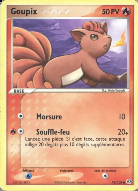 Goupix, carte Pokémon EM 72 — extension EX Émeraude
