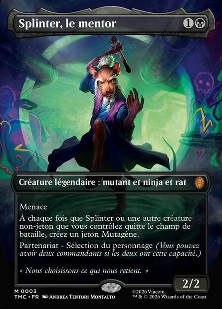 Splinter, le mentor, carte Magic TMC 3 — extension Teenage Mutant Ninja Turtles Eternal