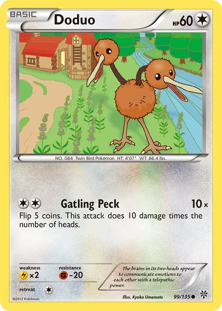 Doduo, Pokémon card PLS 99 — Plasma Storm set