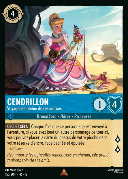 Cendrillon - Voyageuse pleine de ressources, carte Disney Lorcana CH12-155 — extension Contrées Inconnues