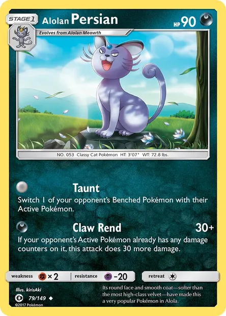 Alolan Persian, Pokémon card SUM 79 — Sun & Moon set