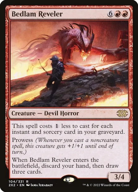 Bedlam Reveler, Magic card 2X2 104 — Double Masters 2022 set
