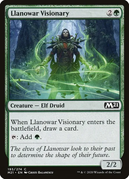 Llanowar Visionary, Magic card M21 193 — Core Set 2021 set