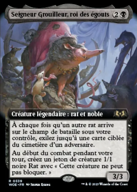 Seigneur Grouilleur, roi des égouts, carte Magic WOE 339 — extension Wilds of Eldraine