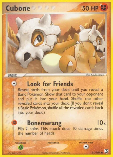 Cubone, Pokémon card TRR 51 — Team Rocket Returns set