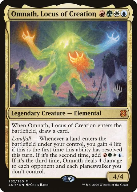 Omnath, Locus de création, carte Magic PZNR 232p — extension Zendikar Rising Promos