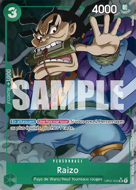 Raizo, carte One Piece OP01-052 — extension ROMANCE DAWN