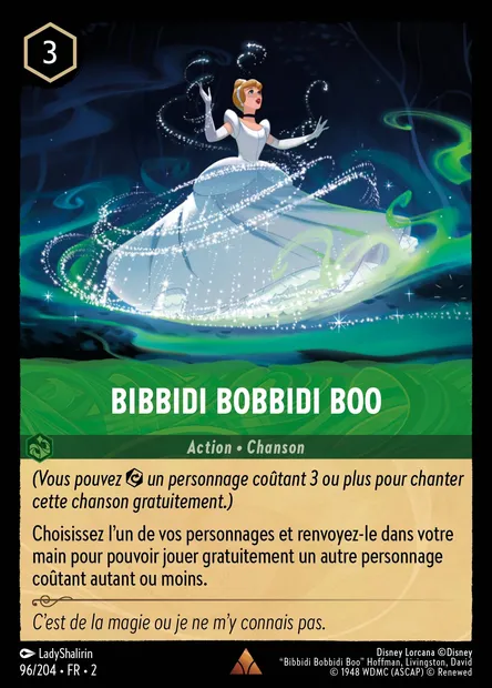 Bibbidi Bobbidi Boo, carte Disney Lorcana CH2-096 — extension L'Ascension des Floodborn