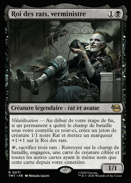 Roi des rats, verministre, carte Magic TMT 71 — extension Teenage Mutant Ninja Turtles