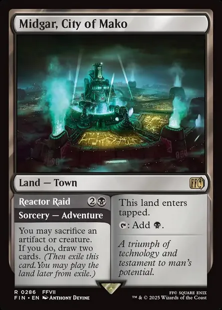 Midgar, City of Mako // Reactor Raid, Magic card FIN 286 — Final Fantasy set