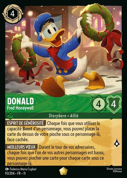 Donald - Fred Honeywell, carte Disney Lorcana CH11-093 — extension Givresort