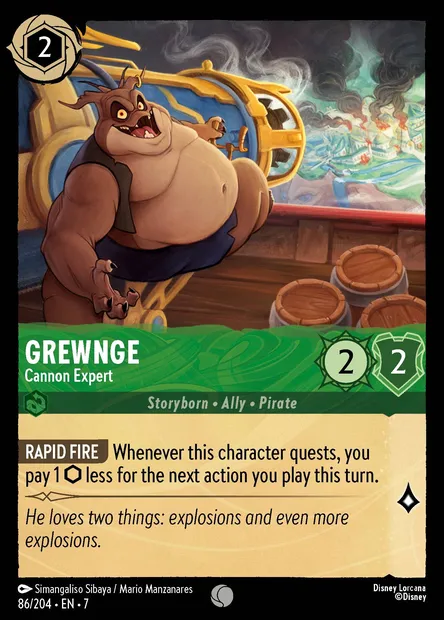 Grewnge - Cannon Expert, Disney Lorcana card CH7-086 — Archazia's Island set
