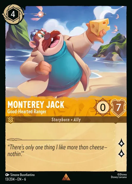Monterey Jack - Good-Hearted Ranger, Disney Lorcana card CH6-013 — Azurite Sea set