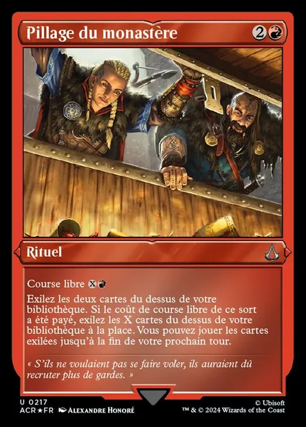 Pillage du monastère, carte Magic ACR 217 — extension Assassin's Creed