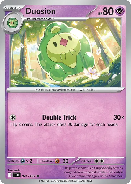 Duosion, Pokémon card TEF 071 — Temporal Forces set