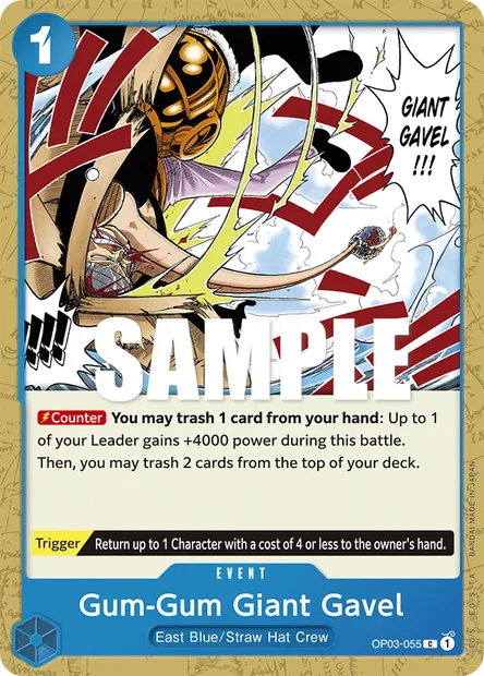 Gum Gum Super Marteau, carte One Piece OP03-055 — extension PILLARS OF STRENGTH