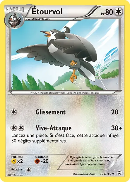 Étourvol, carte Pokémon BKT 126 — extension Impulsion Turbo