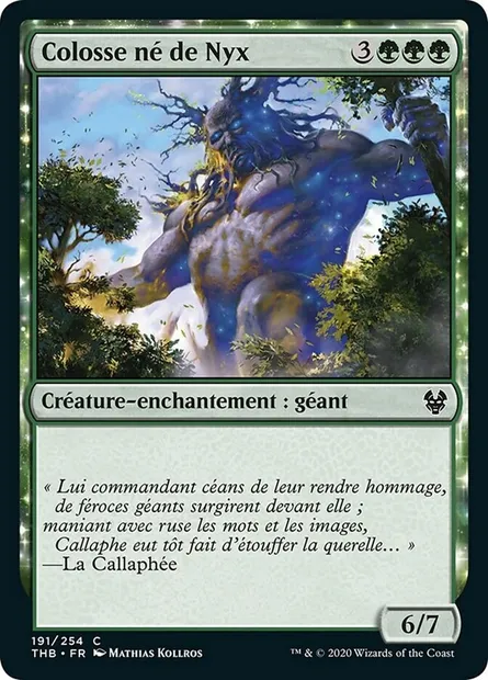 Colosse né de Nyx, carte Magic THB 191 — extension Theros Beyond Death