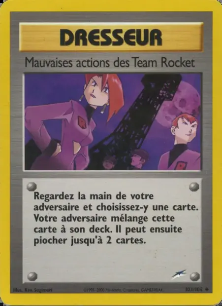 Mauvaises actions des Team Rocket, carte Pokémon NDE 103 — extension Neo Destiny