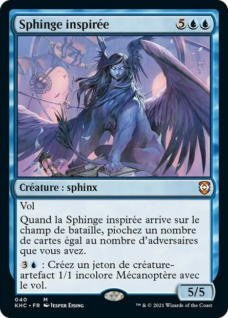 Sphinge inspirée, carte Magic KHC 40 — extension Kaldheim Commander