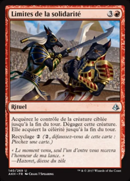 Limites de la solidarité, carte Magic AKH 140 — extension Amonkhet