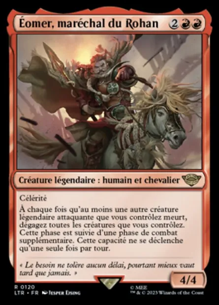 Éomer, maréchal du Rohan, carte Magic LTR 120 — extension Le Seigneur des Anneaux : chroniques de la Terre du Milieu