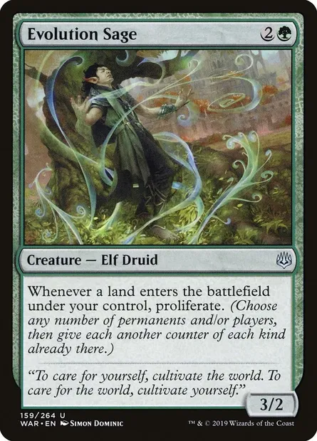Evolution Sage, Magic card WAR 159 — War of the Spark set