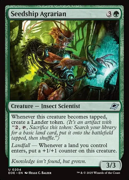 Seedship Agrarian, Magic card EOE 204 — Edge of Eternities set
