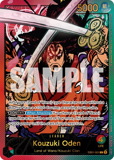 Oden Kozuki, carte One Piece EB01-001 — extension MEMORIAL COLLECTION