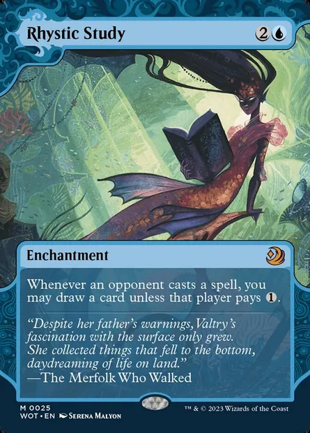 Rhystic Study, Magic card WOT 25 — Wilds of Eldraine: Enchanting Tales set