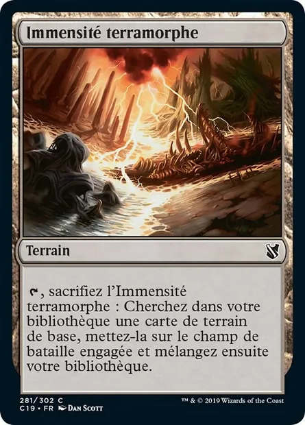 Immensité terramorphe, carte Magic C19 281 — extension Commander 2019