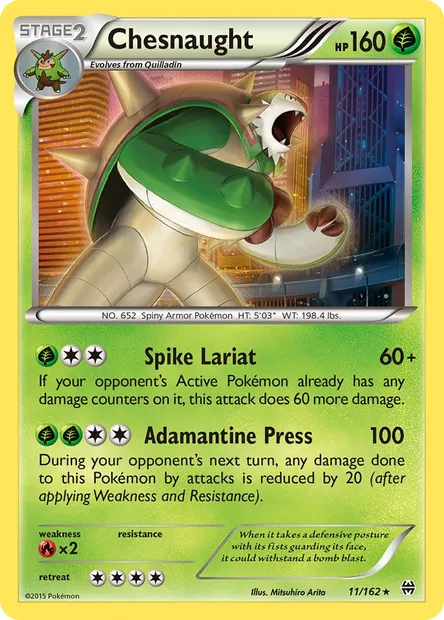 Chesnaught, Pokémon card BKT 11 — BREAKthrough set