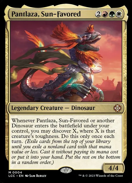 Pantlaza, Sun-Favored, Magic card LCC 4 — The Lost Caverns of Ixalan Commander set