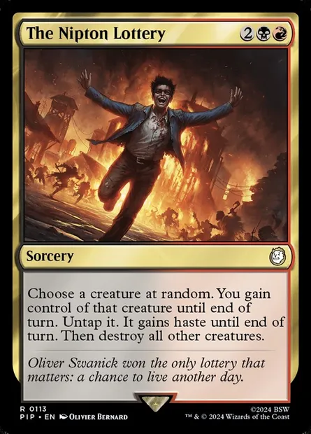 The Nipton Lottery, Magic card PIP 113 — Fallout set