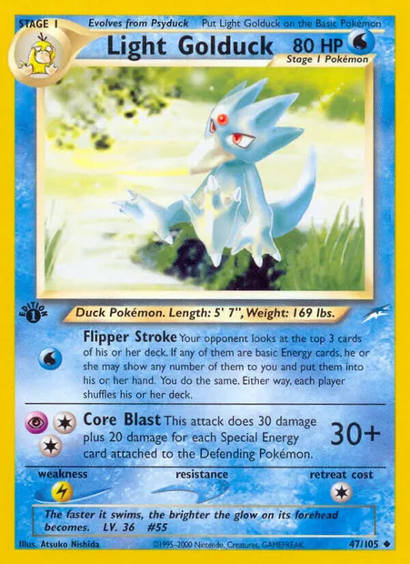 Light Golduck, Pokémon card NDE 47 — Neo Destiny set