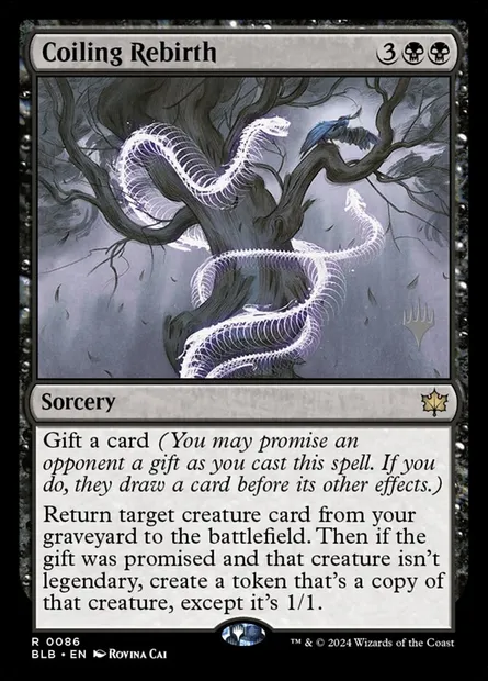 Coiling Rebirth, Magic card PBLB 86p — Bloomburrow Promos set